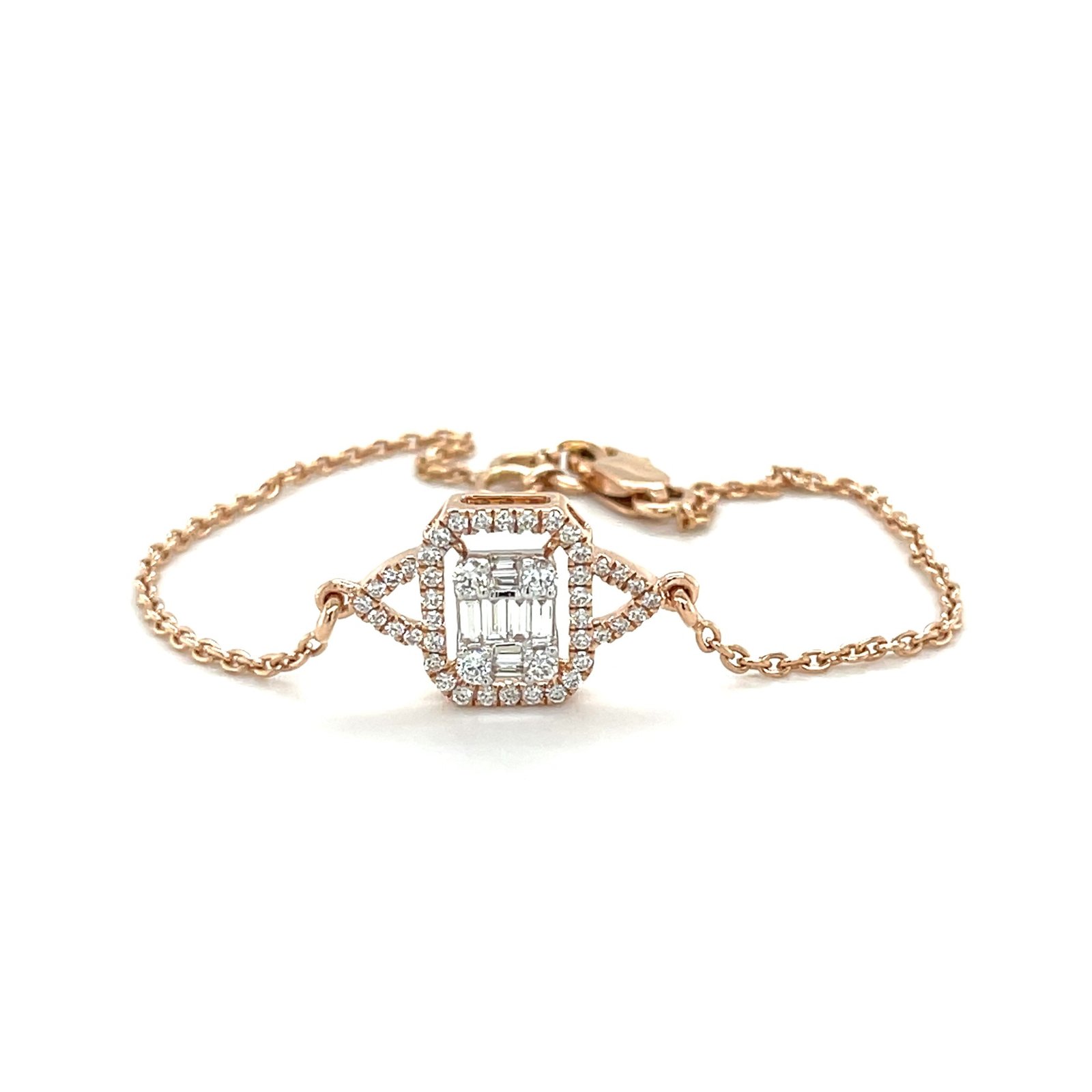 Modern Diamond Bracelet in 18K Rose Gold